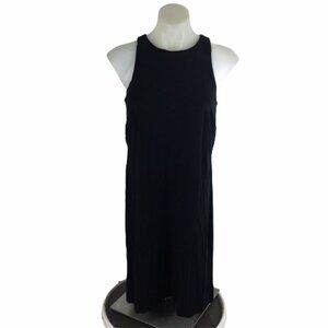 Ann Taylor Shift Dress Black Sleeveless Black